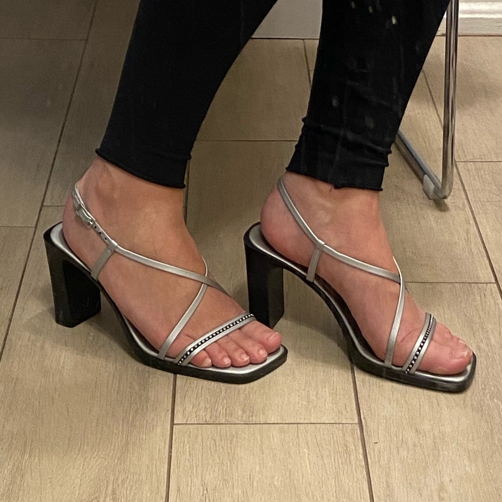 Pegabo strappy block heel sandals in sz 6.5 / sz 7